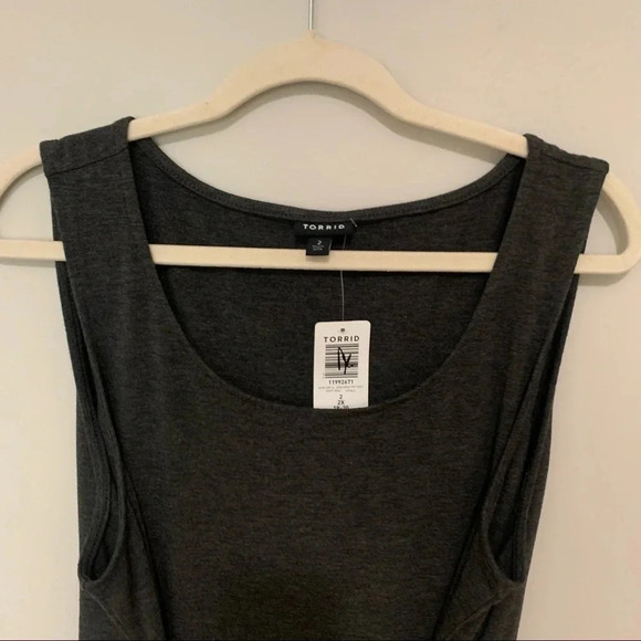NWT Torrid Charcoal Jersey Tie Front Dress Size 2/2X - Picture 3 of 10